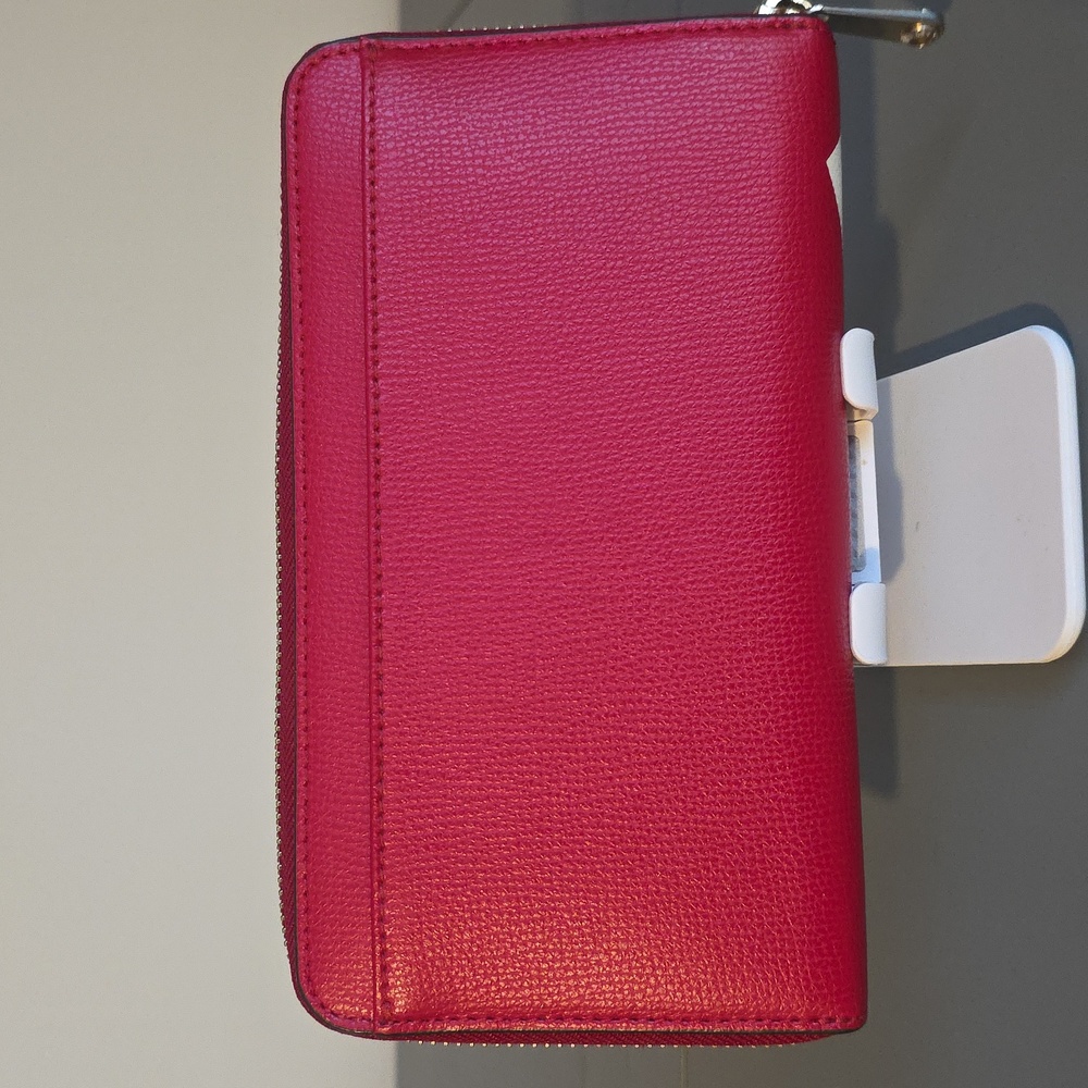 HENRI BENDEL NEW YORK Red Stripe Zip Around Long Wallet - Picture 6 of 13